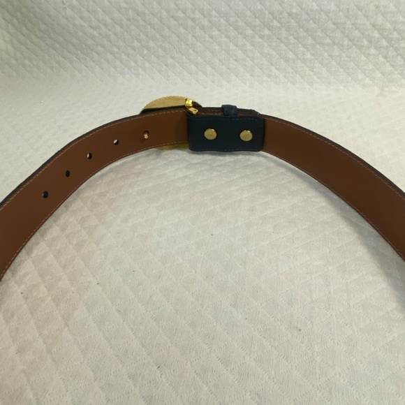 Vineyard Vines Navy Leather Silk Knots Buckle Small - Picture 4 of 7